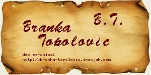 Branka Topolović vizit kartica